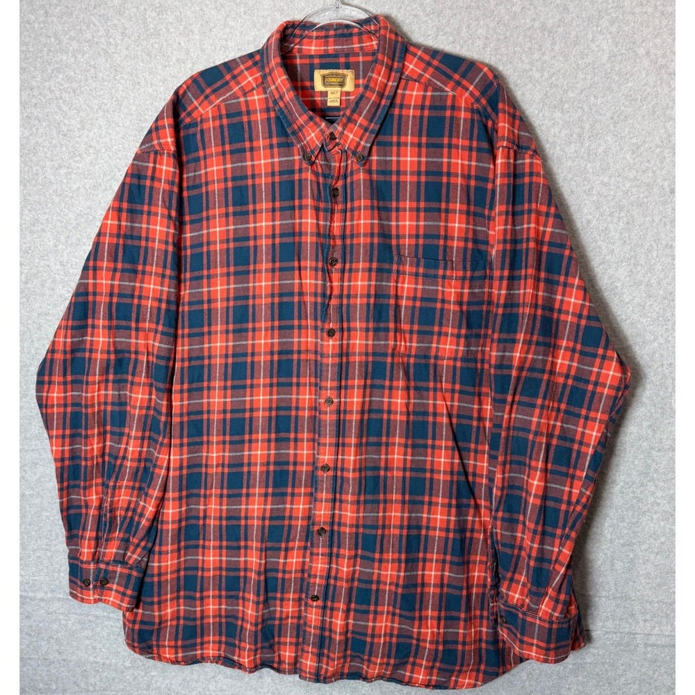 Foundry Supply Co. Flannel Shirt Plaid Button Up Long Sleeve‎ 3XLT